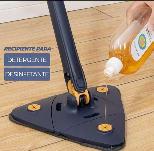 Esfregao Rodo Mop Giratorio Triangular Limpa Forro E Vidros