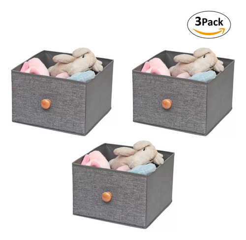 Pack 3 Cajas Cubo Organizador Plegable Tela Closet Ropa