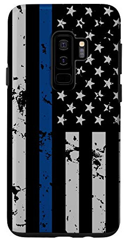 Funda Para Galaxy S9+ American Police Flag Thin Azul Line