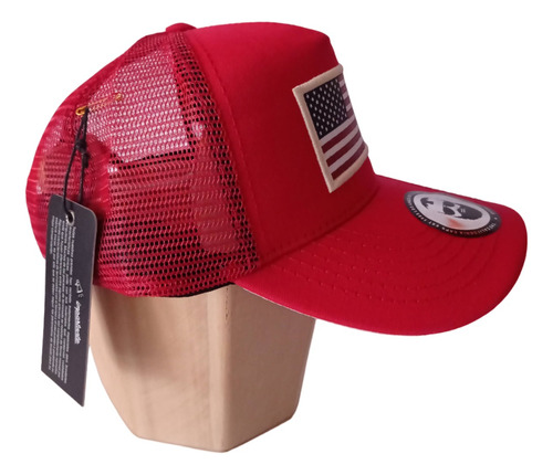 Gorra Militar Táctica Ajustable Con Malla Bandera Bordada