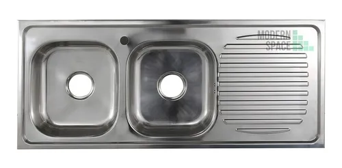 Lavaplatos Doble Sobreponer Acero Inox 120x50cm, Secador D/i
