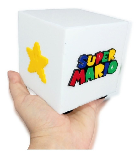 Luminária De Mesa Super Mario Branca Presente Gamer