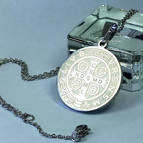 Medalla De San Benito ++ Consagrado ++ Acero + Cadena M8