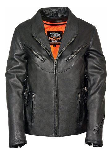 Milwaukee Leather Mll2510 Chaqueta Ventilada De Cuero Negro 