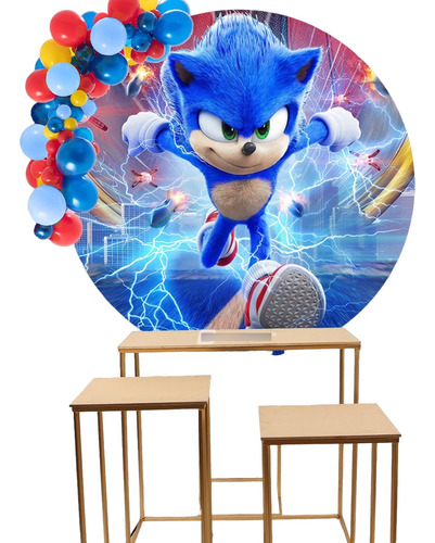 Funda De Tela Sonic Para Panel De 1,50 Mt. Candy Cumpleaños