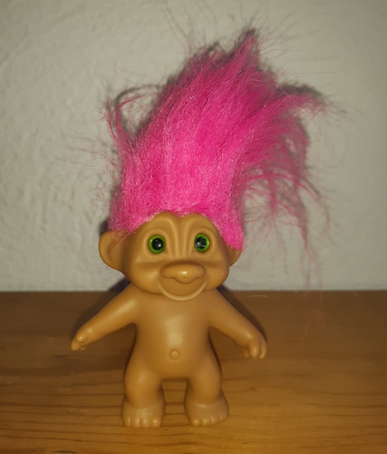 Muñeco Troll Cabello Rosa 8 Cm (Usado)