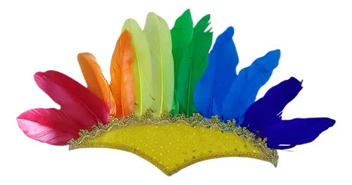 Diadema De Plumas Multicolor Con Guantes – Ligera, Cómoda Y Elegante – Para Carnaval, Fiestas, Bodas Y Disfraces