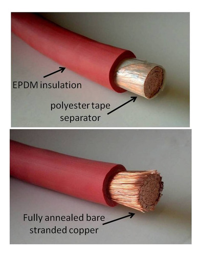 Cable De Batería De Cobre Puro Powerflex De Calibre 2 ...