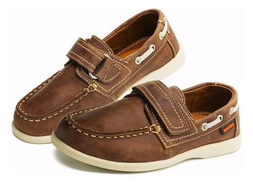 Mocasín Niño Audaz Velcro Antiderrapante Casual Marron 16-26