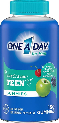 One A Day For Him Vitacraves Teen Vitaminas Adolescentes 150 Sabor Frutas