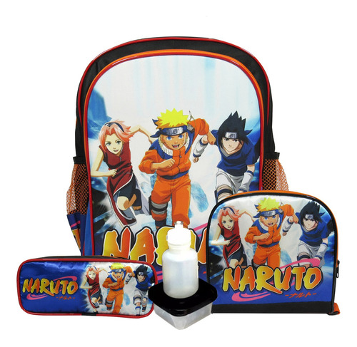 Kit Mochila Escolar Infantil Costas G Naruto F1