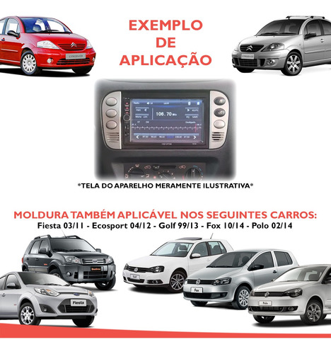 Imagem 7 de 8 de Moldura 2 Din Multimidia Dvd Mp5 Chinês Citroen C3 2007 2008