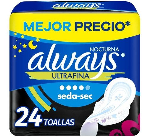 Always Toallas Higiénicas Ultrafina Nocturna 24 Un
