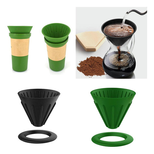 Juego De 2 Tazas De Filtro De Café De Silicona Plegables