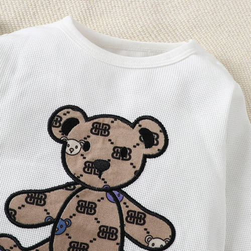 Conjunto De Mameluco De Algodón Bebé Con Estampado De Osito