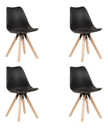 Juego De 4 Sillas Diseño Tulip Eames Central Para Comedor