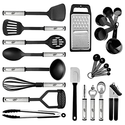 Juego De Utensilios De Cocina De Acero Inoxidable 24 Pcs Black