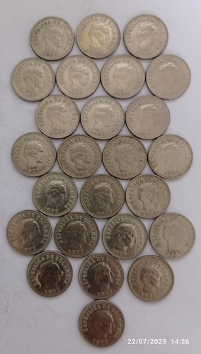 25 Monedas De 10 Centavos Colombia 1977