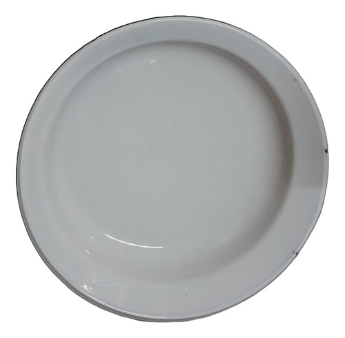 Kit 2 Pratos Ágata Esmaltado 21 Cm Retro Rustico Branco Lisa (Usado)