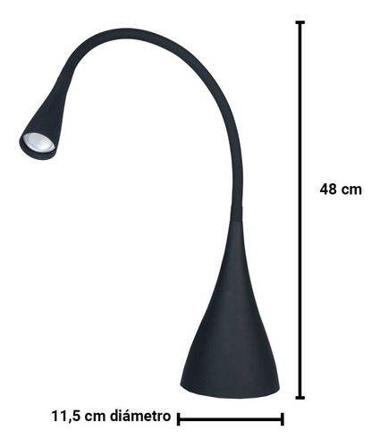 Imagen 2 de 10 de Lampara Escritorio Velador Argenta Led Luz Luces Flexible