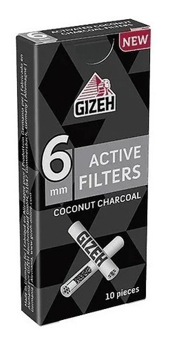 Filtro Gizeh Carbón Activado Coco X 10u 6mm Reutilizables