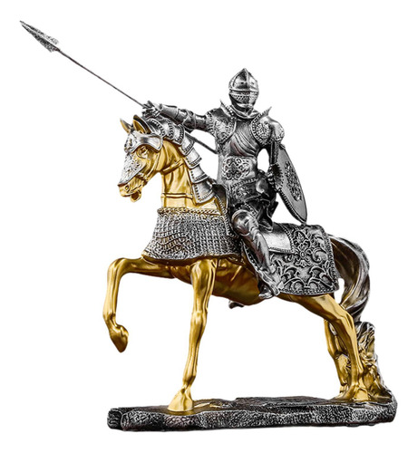 Knight Figurine Resina Escultura Retro Colección De Estilo