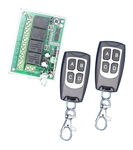 Imagen 2 de 6 de Control Remoto 4ch Inalámbrico Interruptor 2 Transceptor + R