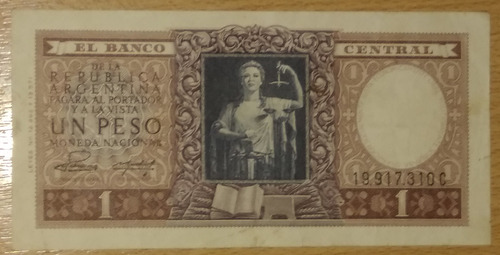 Billete Un Peso Moneda Nacional