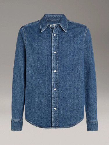 Camisa Slim Denim Azul Calvin Klein