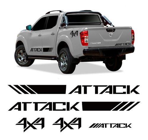 Kit Adesivos Faixa Frontier Attack 4x4 2017 2018 2019 Nissan