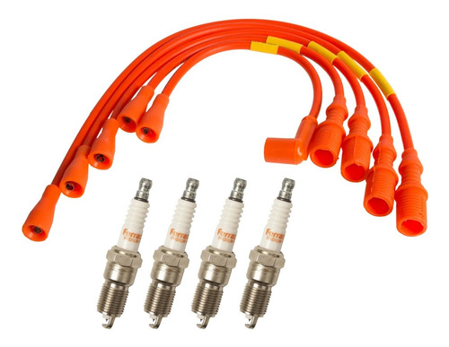 Imagen 2 de 3 de Kit Cables Y Bujias Competición Renault Fuego 18 21 Ferrazzi