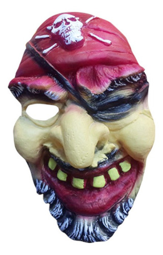 Mascara Halloween Piratas Látex Fantasia