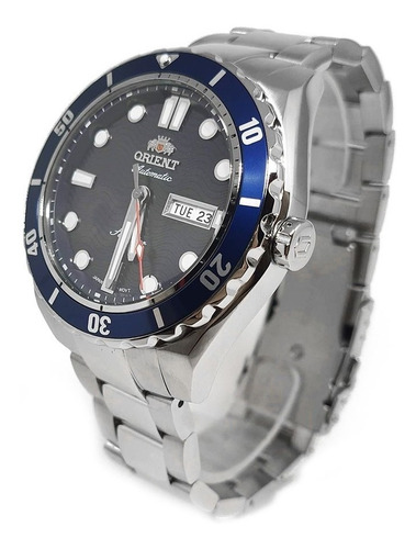 Relógio Masculino Orient Prata Azul Automático F49ss003 D1sx