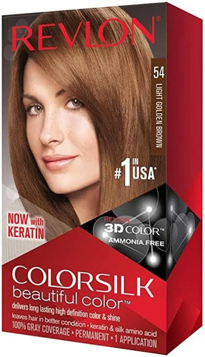 Tinte Sin Amoniaco Revlon Colorsilk Tono54 Café Claro Dorado