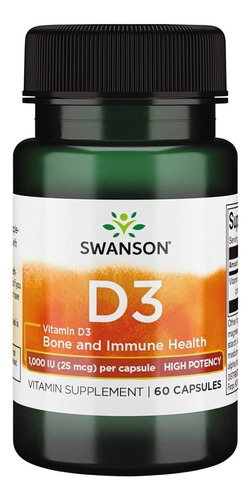 Vitamina D3 1000 Iu High Potency (25mcg) 60 Caps - Swanson