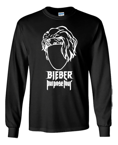 Justin Bieber Playera Manga Larga D07 N0