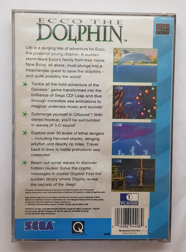 Ecco The Dolphin Sega Cd Completo Original Americano Testado (Usado)