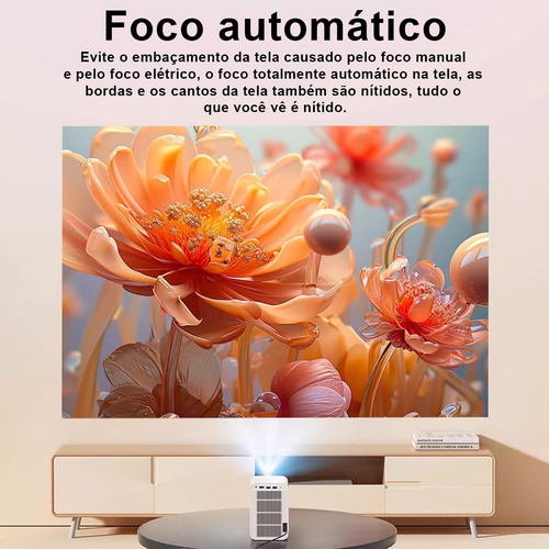 Projetor para home theater/Projetor com WiFi 6/Projetor Bluetooth 5.0/Projetor para jogos/Projetor com foco automático