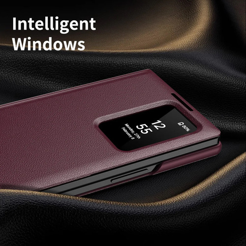 Funda De Teléfono Con Tapa Para Samsung Galaxy Z Fold 6, 5, 4, 3 Pliegues, 6 Pliegues, 5 Pliegues, 4 Pliegues, 3, 5g, Tarjetero Con Ventana Inteligent