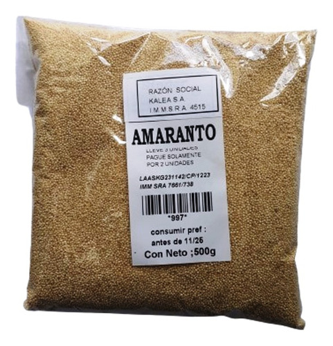 Amaranto 500g Lleve 3 Pague Solo 2