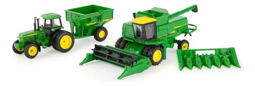 comprar Conjunto Miniaturas ERTL John Deere 1\u002F64 Trator E Colheitadeira Cor Verde