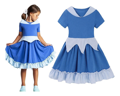 Vestido De Princesa Hasta La Rodilla Para Niña Elsa Minnie C