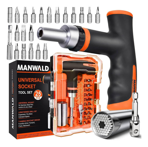 Set D/destornilladores Manwald 25 En 1 C/estuche - Naranja