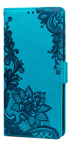 Funda Para Teléfono Vivo Y15a/y15s/y01 De Piel Con Estampado De Encaje Y Doble Hebilla