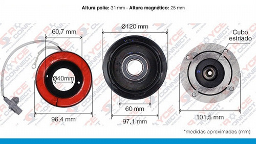 Embreagem Magnética Compressor Hilux Denso 10s15