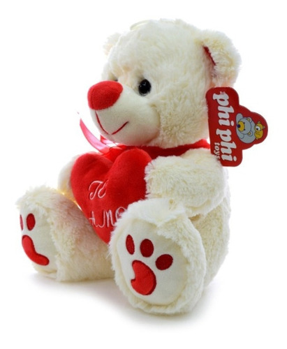 Oso De Peluche Con Huella Sentado 25cm