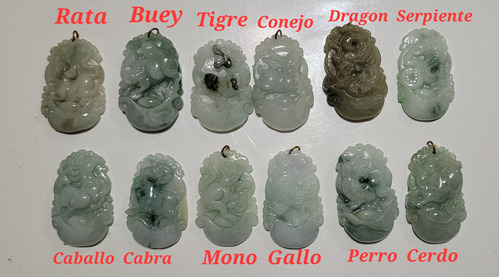 Signos Del Zodiaco Chino En Jade  Tipo Dijes  Feng Shui 