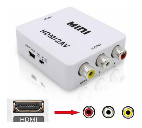 Cable Conversor Adaptador Hdmi A Rca(av2). En Paso Del Rey