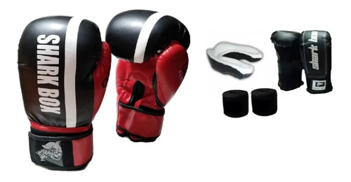 Oferta, Kit Boxeo,guantes+guantines+vendas+bucal...shark Box