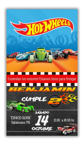 Invitación Digital Personalizada Hot Wheels